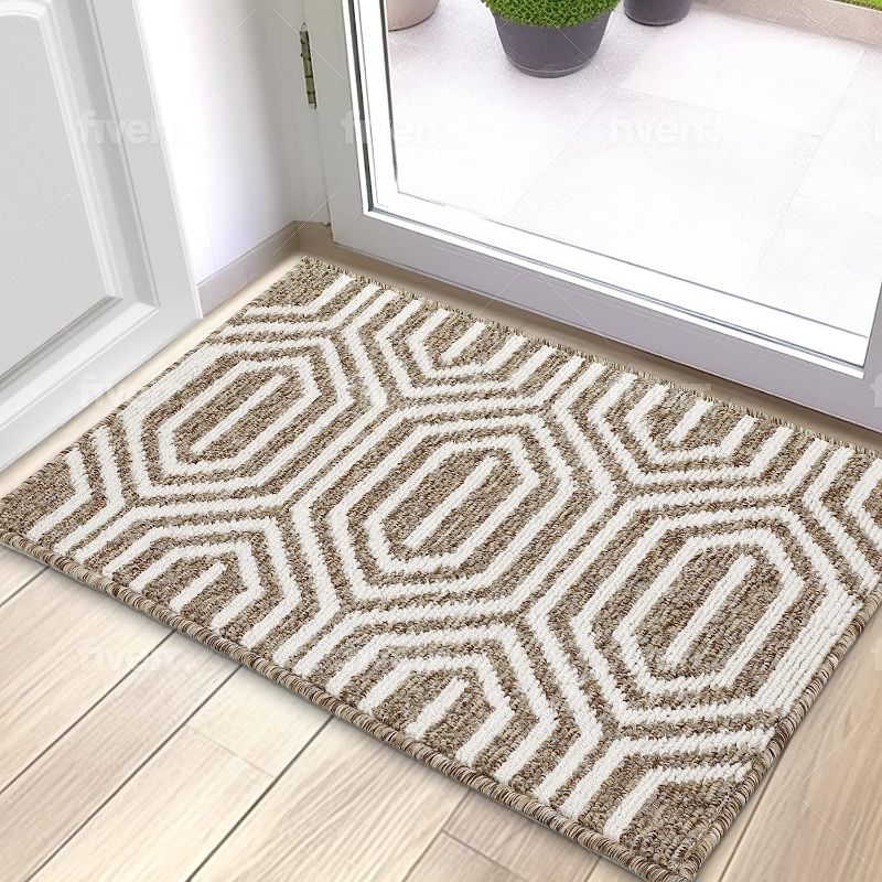 Photo 1 of Emerson Essentials Indoor Outdoor Doormats, Inside Outside Door Mat, Absorbent Durable Low Profile Rug for Entrance Ways, Floor Dirt and Mud Scraper, 36x24, Non Slip and No Odor – Gray
