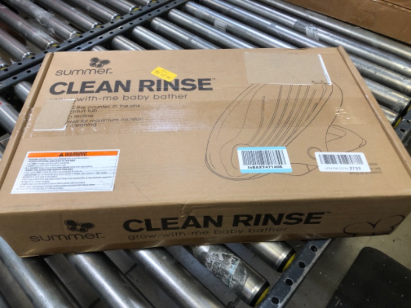 Photo 1 of Summer Clean Rinse Baby Bather (Gray) – Bath Support for Use on the Counter, in the Sink or in the Bathtub, Has 3 Reclining Positions and Soft, Quick-Dry Material – Use from Birth until Sitting Up