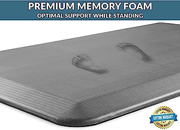 Photo 1 of 3/4 inch Anti Fatigue Floor Mat Extra Large 39" x 20", Thick Gray