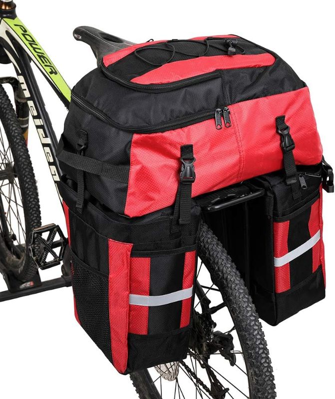 Photo 1 of Rhinowalk Bike Bag 3 in 1 Bike Pannier Bag 70L Bicycle Rack Trunks Rear Seat Carrier Pack Multifuction Bicycle Bag
