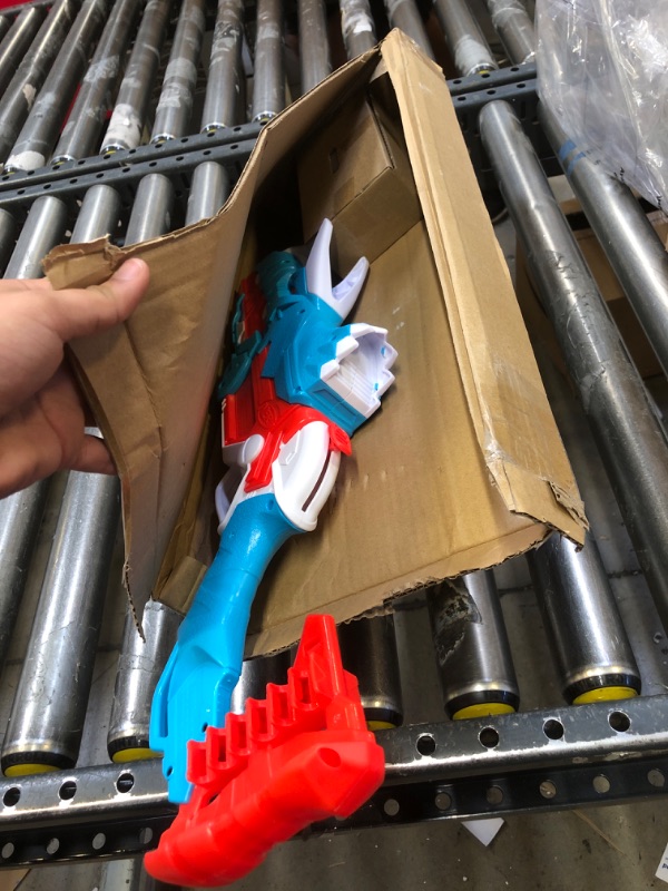 Photo 3 of NERF DinoSquad Tricera-Blast Dart Blaster, Break-Open 3-Dart Loading, 12 Official Darts, Dart Storage, Triceratops Dinosaur Design Frustration Free