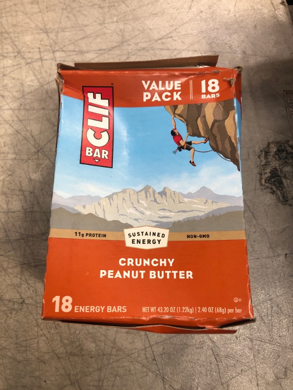 Photo 2 of expires- feb/02/2024
CLIF BARS - Energy Bars - Crunchy Peanut Butter - Made with Organic Oats - Plant Based Food - Vegetarian - Kosher (2.4 Ounce Protein Bars, 18 Count) Packaging May Vary