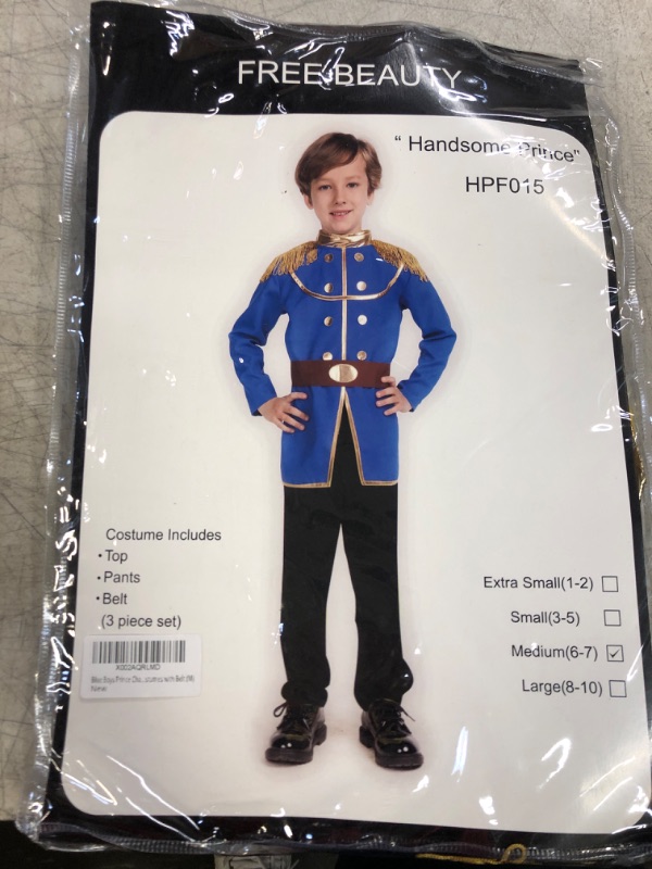 Photo 1 of BLUE BOYS PRINCE CHARMING COSTUME 
SIZE- M 