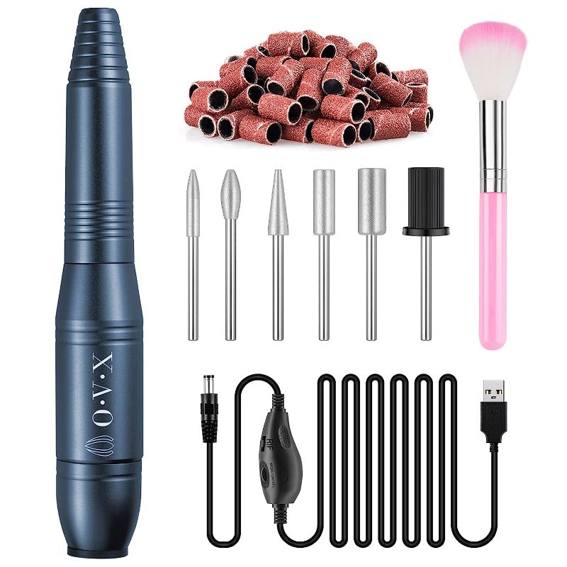 Photo 1 of 20000RPM USB Portable Nail Drill Electric Nail File Set Professional Manicure Pedicure Polishing Shape Tools with Sanding Bands Nail Drill Bits and Cleaning Brush for Acrylic Gel Nails(Charcoal Gray)
