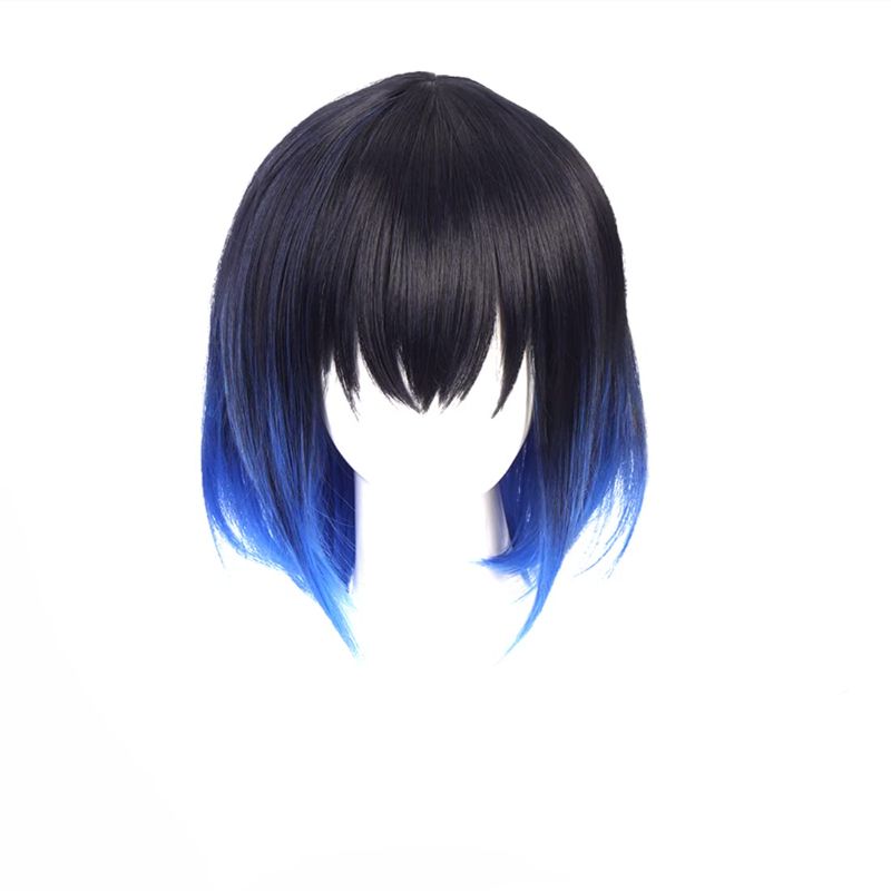 Photo 1 of Aadesso Anime Kimetsu no Yaiba Hashibira Inosuke Cosplay Wig Black Gradient Blue Wigs Synthetic Halloween Hair https://a.co/d/ejnB09p