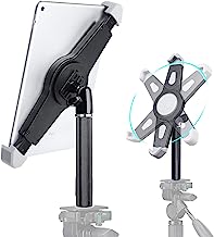 Photo 1 of  Tripod Mount Adapter, 360° Rotatable IPad Holder for Tripod, Tablet Tripod Mount for iPad Pro, iPad Air, iPad and All 9.5-14.5” Tablets, for Tripod, Monopod, Tabletop Tripod Stand Etc