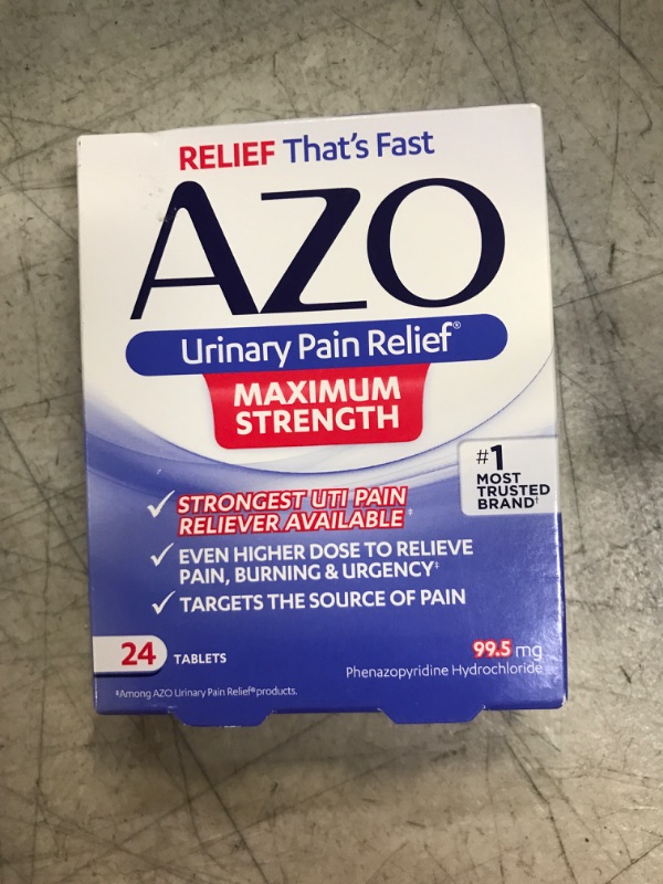 Photo 2 of AZO Urinary Pain Relief Maximum Strength Phenazopyridine Hydrochloride Fast relief of UTI Pain