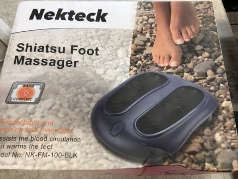 Photo 2 of Nekteck Foot Massager with Heat, Shiatsu Heated Electric Kneading Foot Massager Machine for Plantar Fasciitis, Built-in Infrared Heat Function and Power Cord?Blue)