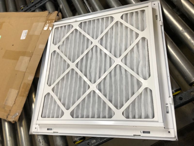 Photo 2 of 18" X 18" RETURN AIR FILTER GRILLE - FILTER INCLUDED - EASY PLASTIC TABS FOR REMOVABLE FACE/DOOR - HVAC VENT DUCT COVER - WHITE [OUTER DIMENSIONS: 19.75W X 19.75H] 18 X 18
