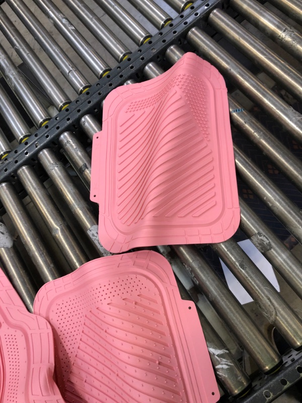 Photo 3 of CAR PASS Heavy Duty Rubber Floor Mats Pink 4-Piece Car Mat Set - Universal Waterproof Floor Mats for Car SUV Truck, Durable All-Weather Mats(All Pink)