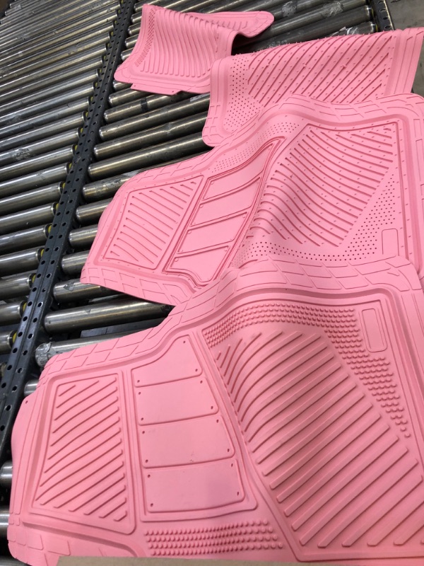Photo 2 of CAR PASS Heavy Duty Rubber Floor Mats Pink 4-Piece Car Mat Set - Universal Waterproof Floor Mats for Car SUV Truck, Durable All-Weather Mats(All Pink)