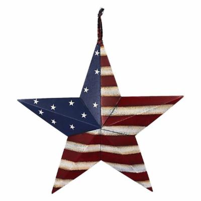 Photo 1 of Attraction Design Patriotic Metal Barn Star Wall Decor 22inch Hanging Country Rustic Metal Star for July 4th Decoration x 2
