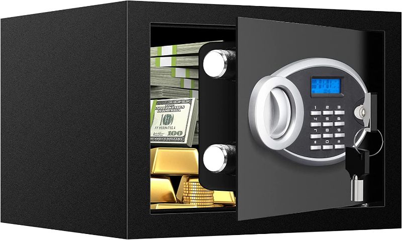 Photo 1 of 0.5 Cubic Fireproof Small Safe Box for Money, Fireproof Box with Electronic Keypad Key, Security Digital Home Safe for Money Firearms Medicine Valuables
