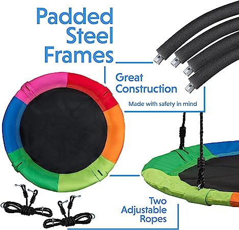 Photo 1 of 40 Inch Tree Swing Saucer Swing - 800Lb Weight Capacity, 900D Oxford Waterproof, With Hanging Straps Tree Swings for Kids Outdoor Swing For Kids Swing | Tire Swing | Tree Swing For Adults | Disc Swing
