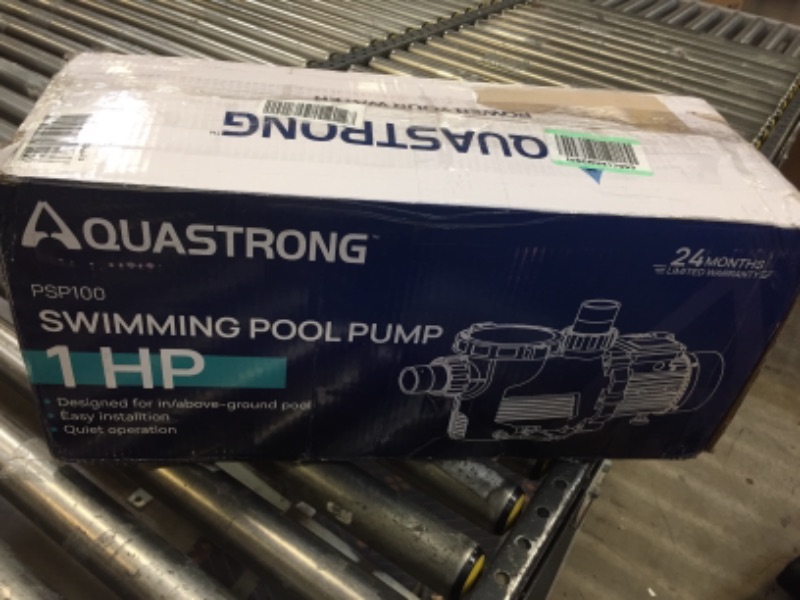 Photo 3 of Aquastrong 1HP In/Above Ground Single Speed Pool Pump, 115V, 8100GPH, High Flow, Powerful Self Primming Swimming Pool Pumps with Filter Basket
