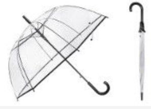Photo 1 of EAONE Clear Umbrella, Wedding Rain Transparent Bulk Umbrella Windproof Auto Open J Hook Handle Stick Umbrellas Sturdy Durable for Men Women Children Black