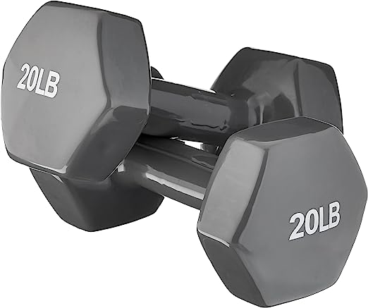 Photo 1 of Amazon Basics Vinyl Coated Hand Weight Dumbbell Pair 20lbs, Set of 2
