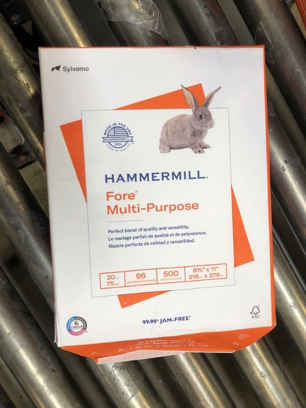 Photo 1 of Hammermill Printer Paper, Fore Multipurpose 20 lb Copy Paper, 8.5 x 11 - 1 Ream (500 Sheets) - 96 Bright, Made in the USA, 103267 1 Ream | 500 Sheets Letter (8.5x11)
