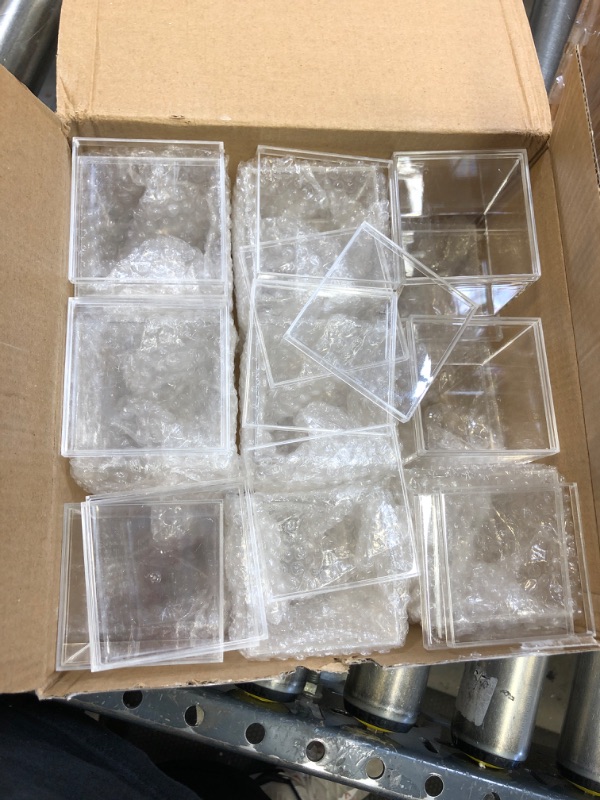 Photo 2 of 18 Pack Acrylic Boxes Clear Acrylic Cube Small Square Storage Box Acrylic Box with Lid Acrylic Display Box Stackable Small Container Clear Candy Cubes for Candy Jewelry Display (2.2 x 2.2 x 1.8 Inch)
