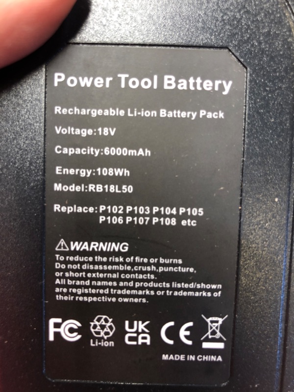 Photo 5 of Fancy Buying CO. Upgrade 18V 6.0Ah P108 Battery Replacement for Ryobi 18 Volt Battery Lithium P102 P103 P104 P105 P107 P109 P122 Ryobi ONE+ Cordless Drill Tool (2Pack)