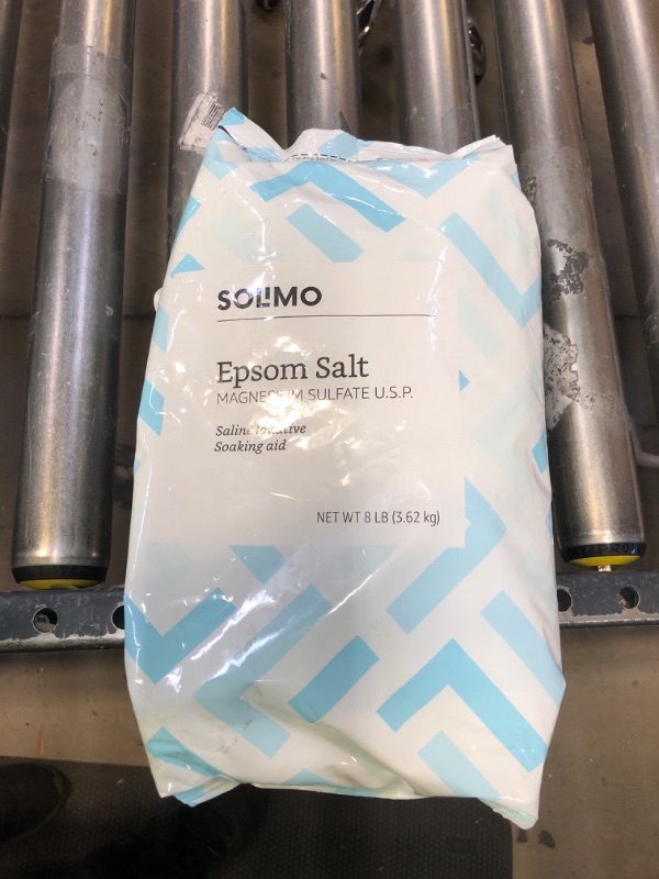 Photo 2 of Amazon Brand - Solimo Epsom Salt Soak, Magnesium Sulfate USP, 8 Pound 8 Pound (Pack of 1)