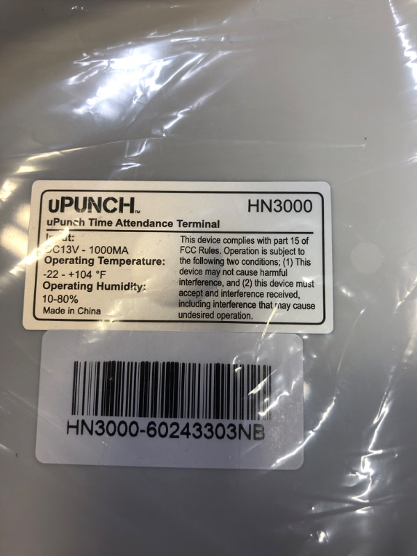 Photo 1 of uPunch Time Clock Bundle with 100 Cards, 2 Ribbons, 2 Time Cards Racks, & 6 Keys (HN3500)