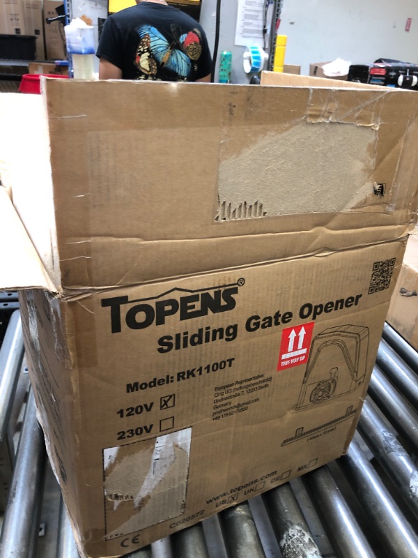 Photo 1 of TOPENS RK500T Automatic Sliding Gate Opener Rack Drive Electric Gate Motor for Heavy Driveway Slide Gates Up to 1300 Pounds, Security Gate Operator AC Powered with Nylon Gear Rack and Remote Control
