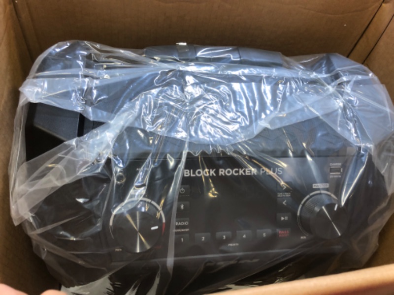 Photo 1 of ION Audio Block Rocker Plus - Portable Bluetooth Speaker 100W W/Battery, Karaoke Microphone, AM FM Radio, Wheels & Telescopic Handle and USB Charging, Black