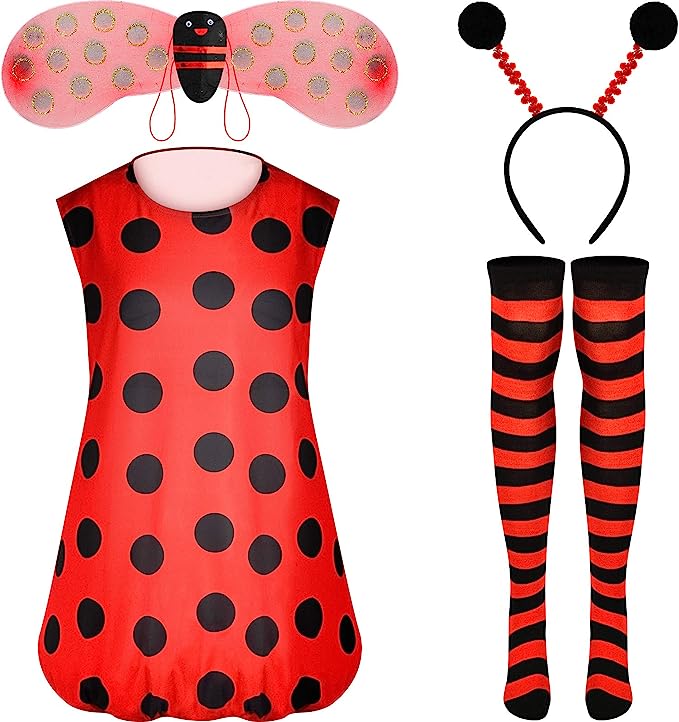 Photo 1 of Geyoga Kids Ladybug Costume Set Ladybug Costume Dress for Halloween Cosplay XL
