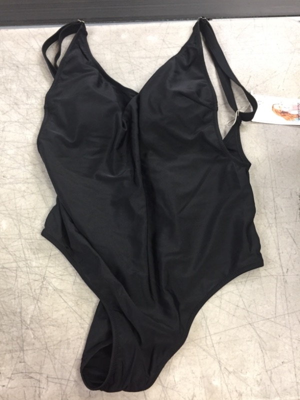 Photo 1 of BATHING SUIT ONE PIECE- BLACK -
SIZE- MEDIUM