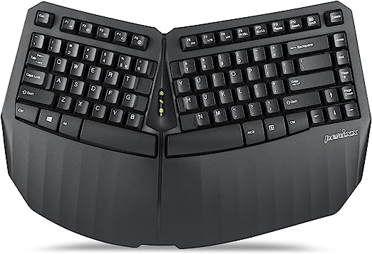 Photo 1 of Perixx PERIBOARD-613B Compact Wireless Ergonomic Split Keyboard with Dual 2.4G and Bluetooth Mode - Compatible with Windows 10 and Mac OS X System - Black - US English (11804)
