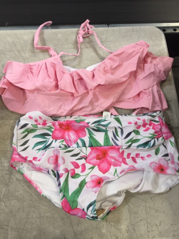 Photo 1 of 2 PIECE BIKINI - FLORAL / PINK 
SZE- XL 