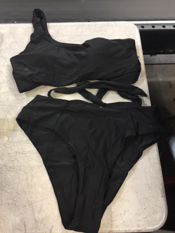 Photo 1 of 2 PIECE BIKINI - SIZE- LARGE - BLACK 