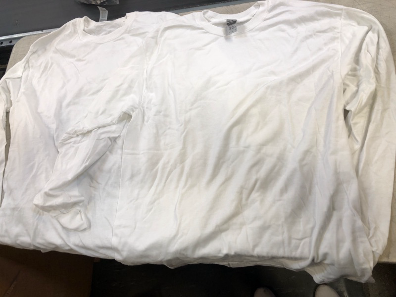 Photo 1 of 2 PIECE MENS LONG SLEEVE WHITE SHIRT 
SIZE-LARGE