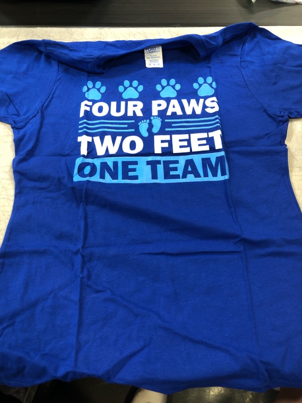 Photo 1 of 4 PAWS 2 FEET ONE TEAM SHIRT - BLUE 
SIZE- S