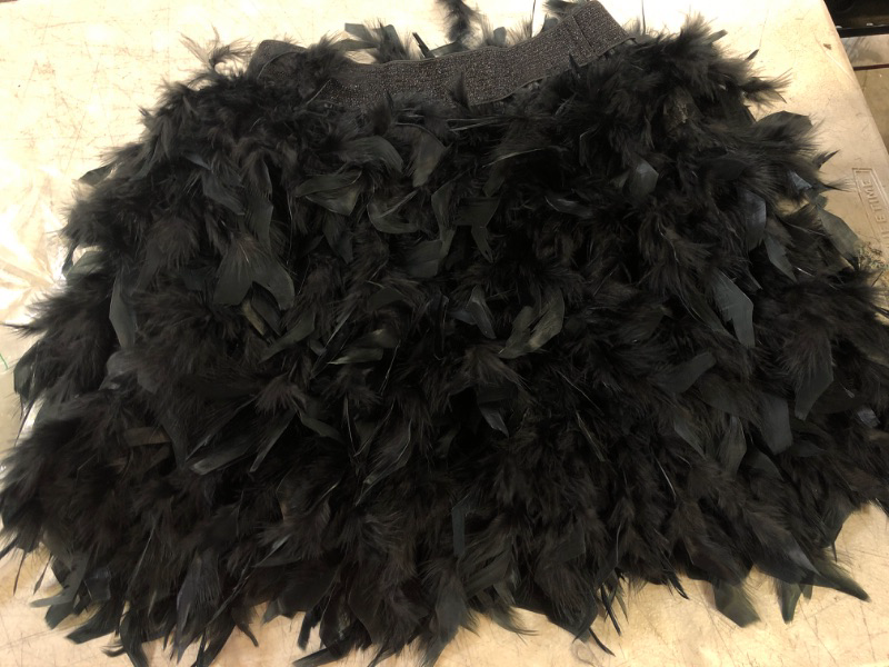 Photo 1 of BLACK FEATHER SHORT SKIRT- 
SIZE- SMALL 