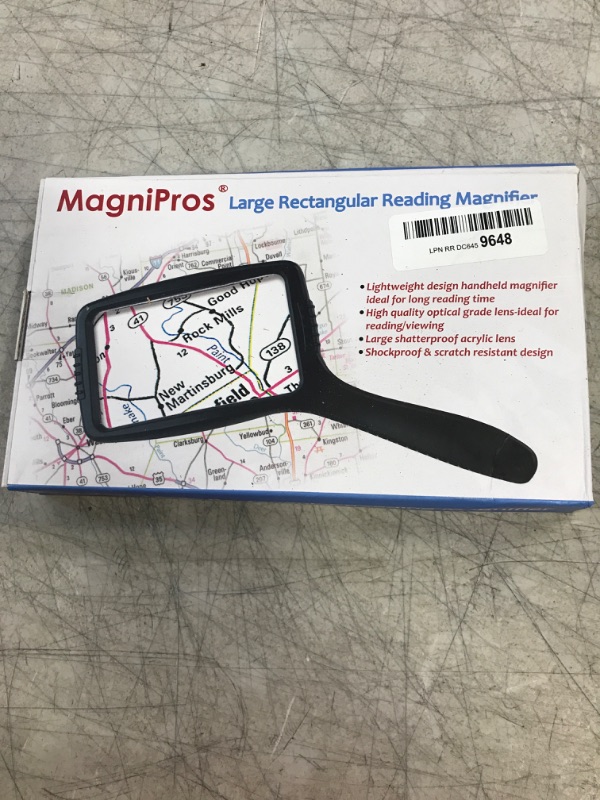 Photo 1 of MagniPros Jumbo Size Magnifying Glass Wide Horizontal Lens(3X Magnification)- Shockproof Housing & Scratch Resistant Design W/Large Viewing Area Ideal for Reading Small Prints & Low Vision
