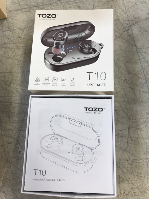 Photo 2 of TOZO T10 Bluetooth 5.3 Wireless Earbuds with Wireless Charging Case IPX8 Waterproof Stereo Headphones in Ear Built in Mic Headset Premium Sound with Deep Bass for Sport Gray Gray 1