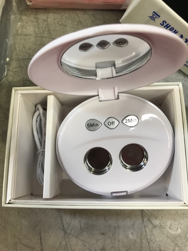 Photo 1 of Contact Lens Cleaner Machine, Blumway Ultrasonic Contact Lens Cleaner with USB Charger, Small & Portable, Fit Disposal Soft Lens, Hard Lens, Contact Lens, Colored Lens, RGP Lens & OK Lens Silver & White