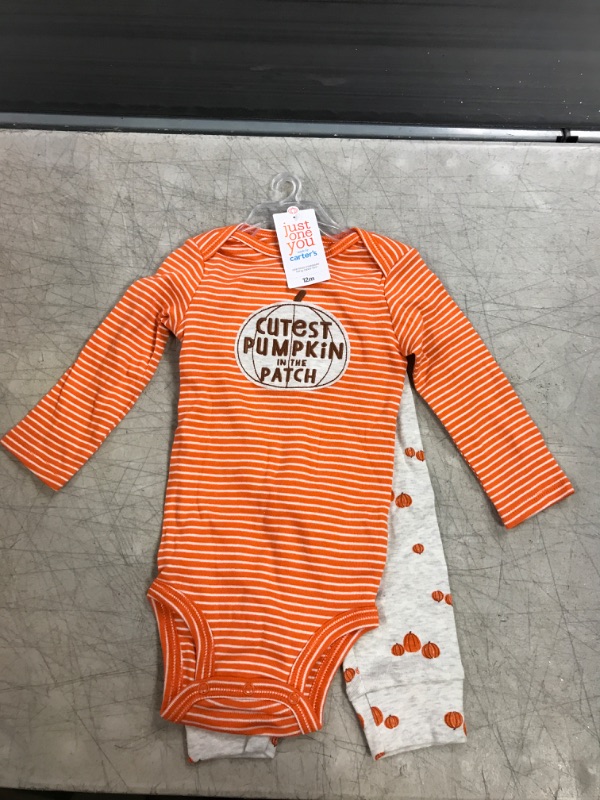 Photo 2 of Baby Cutest Pumpkin Top and Bottom Set - Just One You made by carters Orange/Gray 12 MONTH