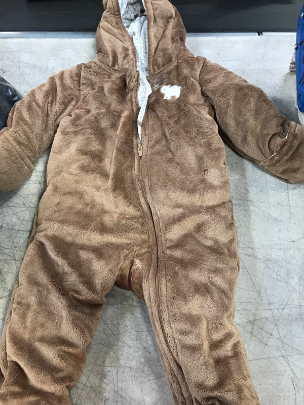 Photo 1 of Baby Fleece Onesie Jacket - Brown - Sz 3/6M