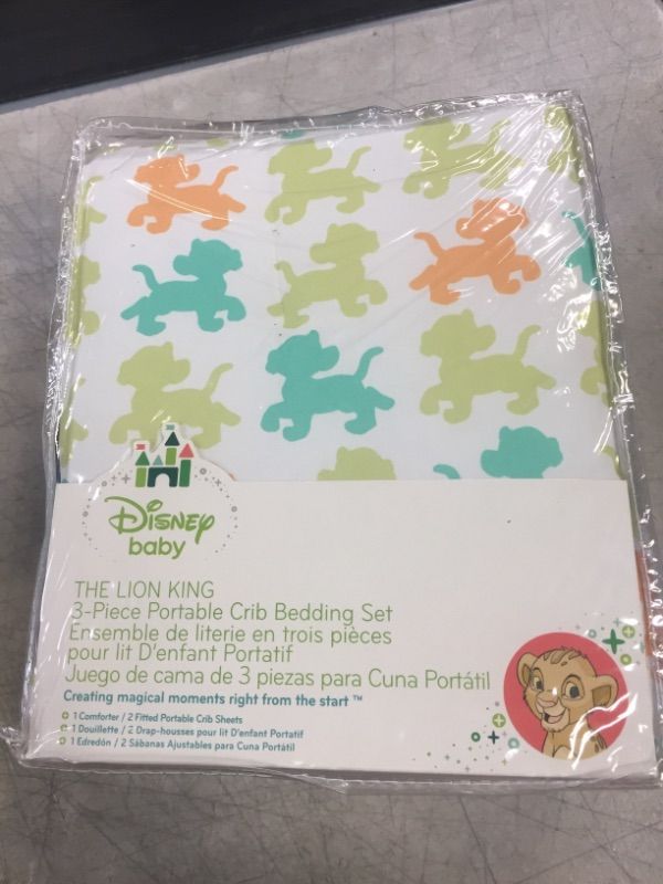 Photo 2 of Disney Baby Bedding Lion King 3-Piece Portable Mini Crib Bedding Set