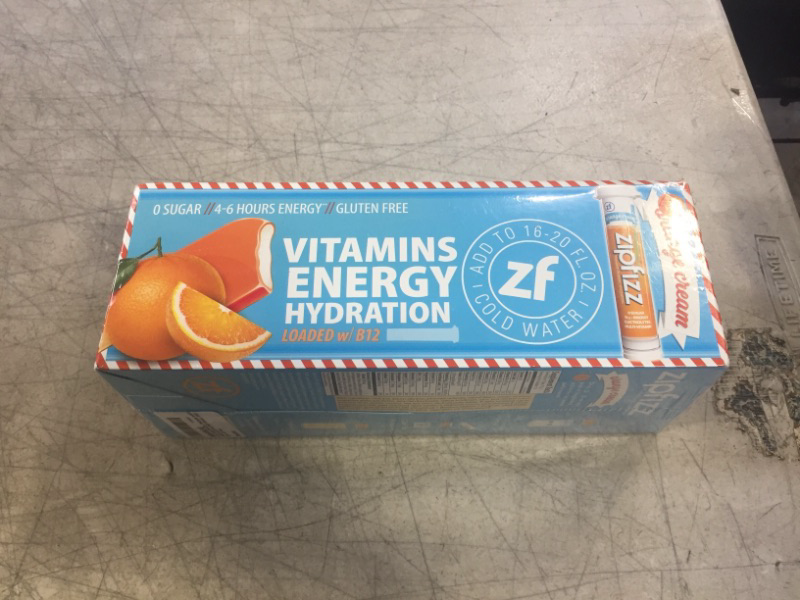 Photo 2 of Zipfizz Energy Drink Mix, Electrolyte Hydration Powder with B12 and Multi Vitamin, Orange Cream (20 Pack) Orange Cream (Pack of 20)