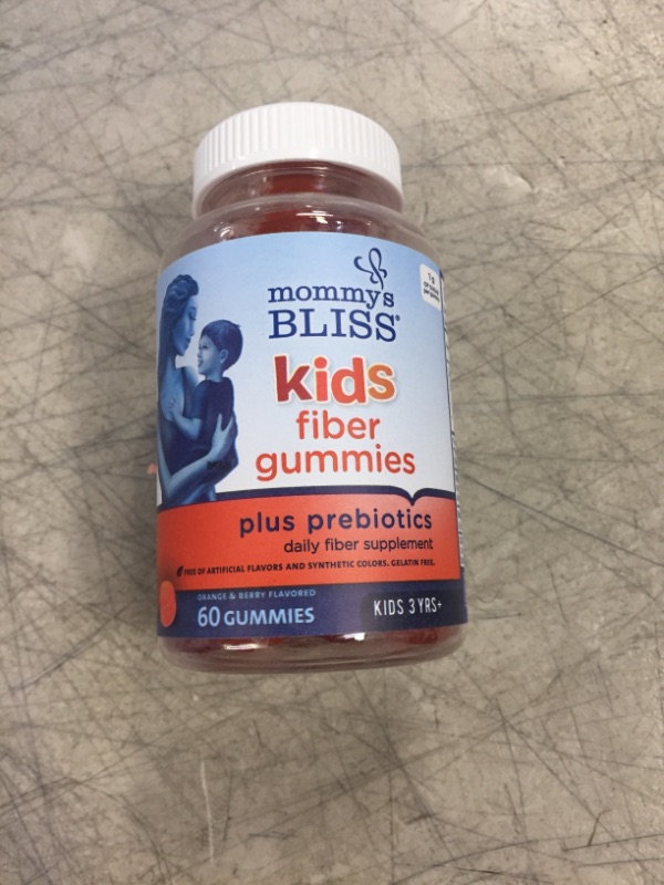 Photo 2 of 09/23
Mommy's Bliss Kids Fiber Gummies with Prebiotics and Chicory Root Gentle Daily Fiber Supplement (Ages 3+), Natural Orange & Berry Flavors ,60 Gummies