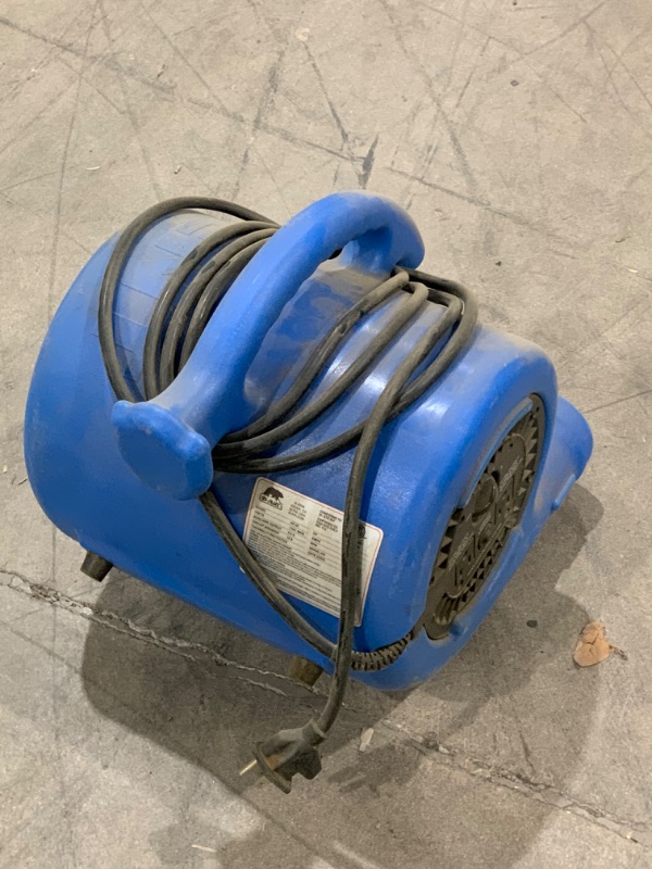 Photo 4 of B-Air VP-25 1/4 HP 900 CFM Air Mover for Water Damage Restoration Equipment Carpet Dryer Floor Blower Fan Home and Plumbing Use, Blue
