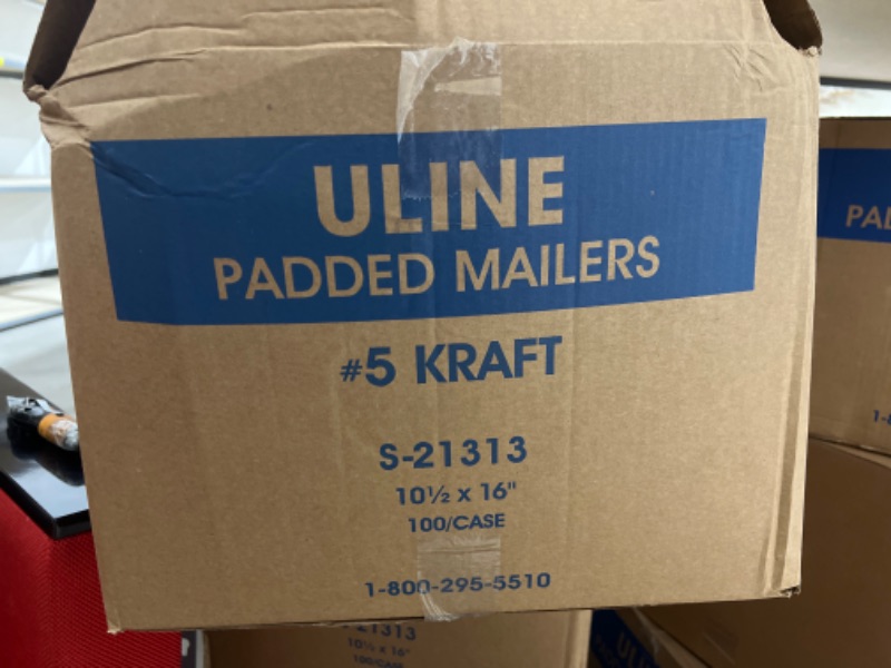 Photo 1 of Uline Kraft Self-Seal Padded Mailers #5 - 10 1?2 x 16" -100pc
