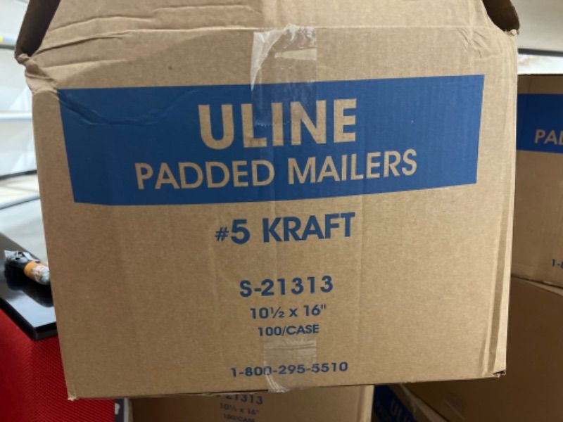 Photo 3 of Uline Kraft Self-Seal Padded Mailers #5 - 10 1?2 x 16" -100pc
