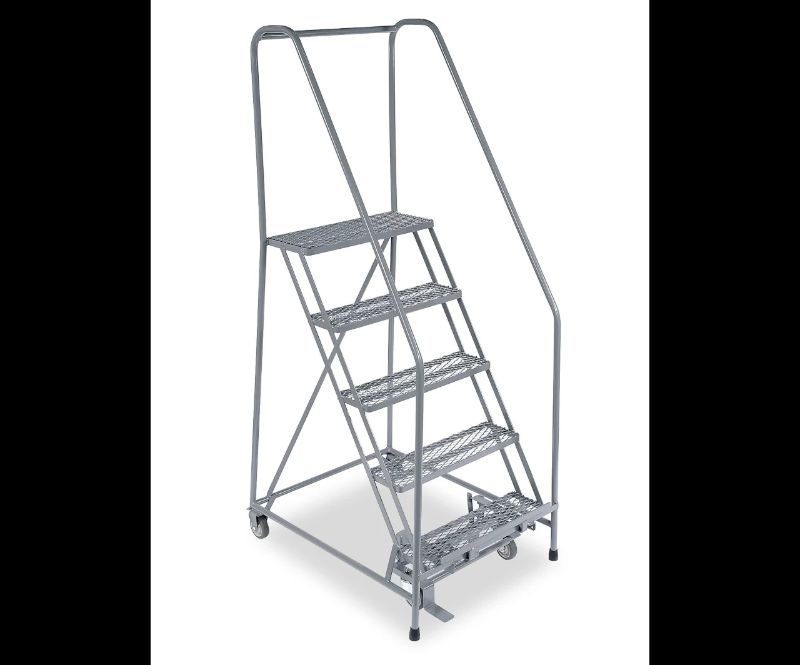 Photo 1 of 5 Step Rolling Safety Ladder - Assembled with 20" Top Step
