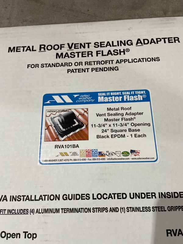 Photo 2 of METAL ROOF VENT SEALING ADAPTOR MASTER FLASH 11-3/4'' X 11-3/4''