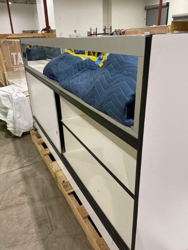 Photo 1 of shop counter glass top white sliding doors